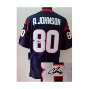 nike nfl jerseys houston texans #80 a.johnson blue[Elite signature]