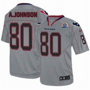 nike nfl jerseys houston texans  #80 a.johnson grey[Elite lights out 50th Patch]