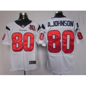 nike nfl jerseys houston texans #80 a.johnson white[10th patch elite]