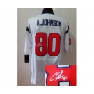 nike nfl jerseys houston texans #80 a.johnson white[Elite signature]