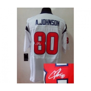 nike nfl jerseys houston texans #80 a.johnson white[Elite signature]