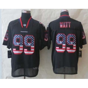 nike nfl jerseys houston texans #99 watt black[Elite USA flag fashion]