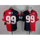 nike nfl jerseys houston texans #99 watt red-blue[Elite split 50th Patch]