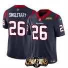 Men Houston Texans #26 Devin Singletary Navy 2023 F U S E AFC South Champions Patch Vapor Untouchable Limited Stitched Football Jersey