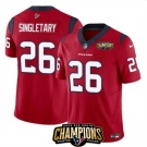 Men Houston Texans #26 Devin Singletary Red 2023 F U S E AFC South Champions Patch Vapor Untouchable Limited Stitched Football Jersey