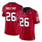 Men Houston Texans #26 Devin Singletary Red 2023 F U S E With John Madden Patch Vapor Limited Stitched Football Jersey