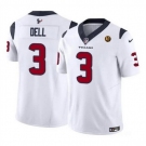 Men Houston Texans #3 Tank Dell White 2023 F U S E With John Madden Patch Vapor Limited Stitched Football Jersey