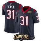 Men Houston Texans #31 Dameon Pierce Navy 2023 F U S E AFC South Champions Patch Vapor Untouchable Limited Stitched Football Jersey