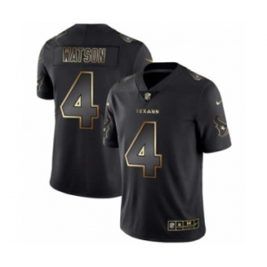 Men Houston Texans #4 Deshaun Watson Black Golden Edition 2019 Vapor Untouchable Limited Jersey