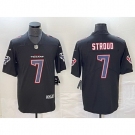 Men Houston Texans #7 C J Stroud Black Fashion With Patch Vapor Untouchable Limited Stitched Football Jersey