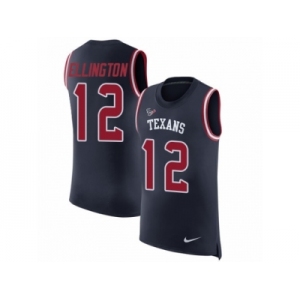 Men Nike Houston Texans #12 Bruce Ellington Navy Blue Rush Player Name & Number Tank Top NFL Jersey