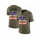 Men Nike Houston Texans #25 Kareem Jackson Limited Olive USA Flag 2017 Salute to Service NFL Jersey