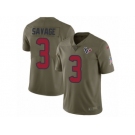 Men Nike Houston Texans #3 Tom Savage Limited Olive 2017 Salute to Service NFL Jersey