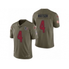 Men Nike Houston Texans #4 Deshaun Watson Olive 2017 Salute to Service Limited Jerseys