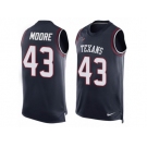 Men Nike Houston Texans #43 Corey Moore Limited Navy Blue Player Name & Number Tank Top NFL Jersey