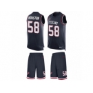 Men Nike Houston Texans #58 Lamarr Houston Limited Navy Blue Tank Top Suit NFL Jersey