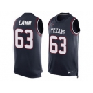 Men Nike Houston Texans #63 Kendall Lamm Limited Navy Blue Player Name & Number Tank Top NFL Jersey