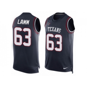 Men Nike Houston Texans #63 Kendall Lamm Limited Navy Blue Player Name & Number Tank Top NFL Jersey