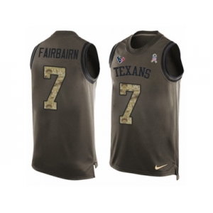 Men Nike Houston Texans #7 Kaimi Fairbairn Limited Green Salute to Service Tank Top NFL Jersey