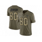 Men Nike Houston Texans #80 Andre Johnson Limited Olive Camo 2017 Salute to Service NFL Jersey