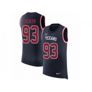 Men Nike Houston Texans #93 Joel Heath Navy Blue Rush Player Name & Number Tank Top NFL Jersey