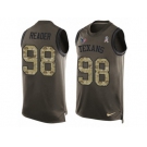 Men Nike Houston Texans #98 D.J. Reader Limited Green Salute to Service Tank Top NFL Jersey