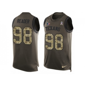Men Nike Houston Texans #98 D.J. Reader Limited Green Salute to Service Tank Top NFL Jersey