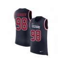 Men Nike Houston Texans #98 D.J. Reader Navy Blue Rush Player Name & Number Tank Top NFL Jersey