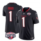 Men's Houston Texans #1 Stefon Diggs Navy F.U.S.E. 2024 AFC South Division Champions Vapor Limited Stitched Football Jersey