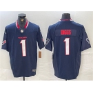 Men's Houston Texans #1 Stefon Diggs Navy F.U.S.E. Vapor Limited Football Stitched Jersey