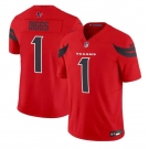 Men's Houston Texans #1 Stefon Diggs Red Red 2024 Alternate F.U.S.E Vapor Football Stitched Jersey