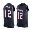 Men's Houston Texans #12 Kenny Stills Limited Navy Blue Player Name & Number Tank Top Football Jersey