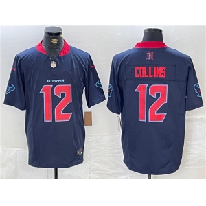 Men's Houston Texans #12 Nico Collins Navy 2nd Alternate F.U.S.E. Vapor Limited Football Stitched Jersey