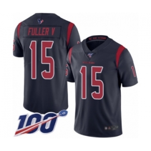 Men's Houston Texans #15 Will Fuller V Limited Navy Blue Rush Vapor Untouchable 100th Season Football Jersey