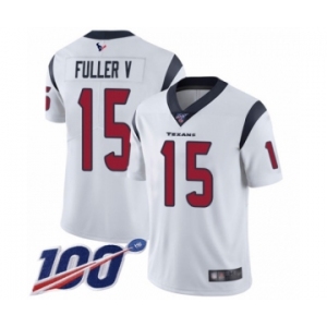 Men's Houston Texans #15 Will Fuller V White Vapor Untouchable Limited Player 100th Season Football Jersey