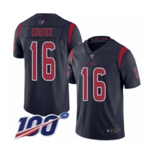 Men's Houston Texans #16 Keke Coutee Limited Navy Blue Rush Vapor Untouchable 100th Season Football Jersey