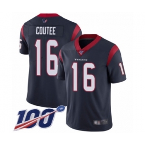 Men's Houston Texans #16 Keke Coutee Navy Blue Team Color Vapor Untouchable Limited Player 100th Season Football Jersey