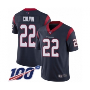 Men's Houston Texans #22 Aaron Colvin Navy Blue Team Color Vapor Untouchable Limited Player 100th Season Football Jersey