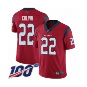 Men's Houston Texans #22 Aaron Colvin Red Alternate Vapor Untouchable Limited Player 100th Season Football Jersey