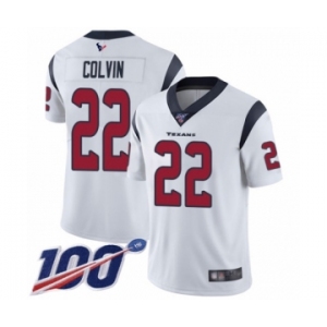 Men's Houston Texans #22 Aaron Colvin White Vapor Untouchable Limited Player 100th Season Football Jersey
