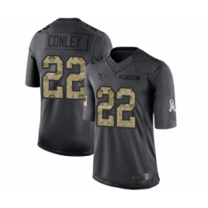 Men's Houston Texans #22 Gareon Conley Limited Black 2016 Salute to Service Football Jersey