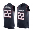 Men's Houston Texans #22 Gareon Conley Limited Navy Blue Player Name & Number Tank Top Football Jersey