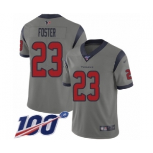 Men's Houston Texans #23 Arian Foster Limited Gray Inverted Legend 100th Season Football Jersey