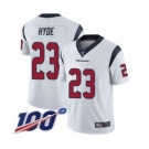 Men's Houston Texans #23 Carlos Hyde White Vapor Untouchable Limited Player 100th Season Football Jersey