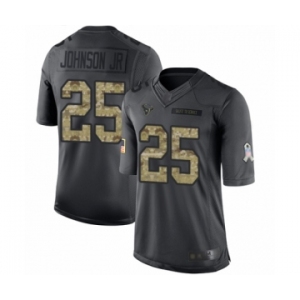 Men's Houston Texans #25 Duke Johnson Jr Limited Black 2016 Salute to Service Football Jersey
