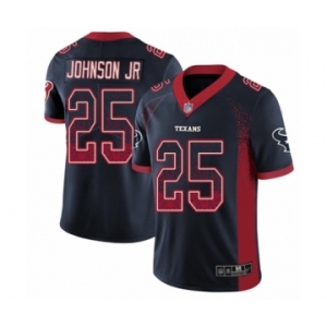 Men's Houston Texans #25 Duke Johnson Jr Limited Navy Blue Rush Drift Fashion Football Jersey