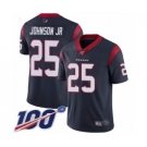 Men's Houston Texans #25 Duke Johnson Jr Navy Blue Team Color Vapor Untouchable Limited Player 100th Season Football Jersey