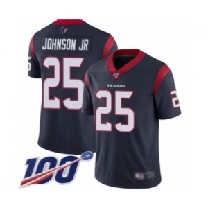 Men's Houston Texans #25 Duke Johnson Jr Navy Blue Team Color Vapor Untouchable Limited Player 100th Season Football Jersey