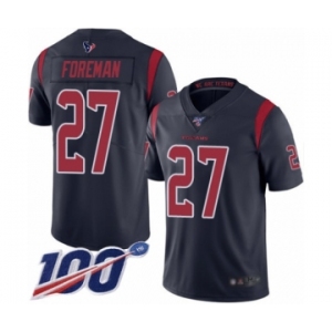 Men's Houston Texans #27 D'Onta Foreman Limited Navy Blue Rush Vapor Untouchable 100th Season Football Jersey