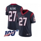 Men's Houston Texans #27 Jose Altuve Navy Blue Team Color Vapor Untouchable Limited Player 100th Season Football Jersey